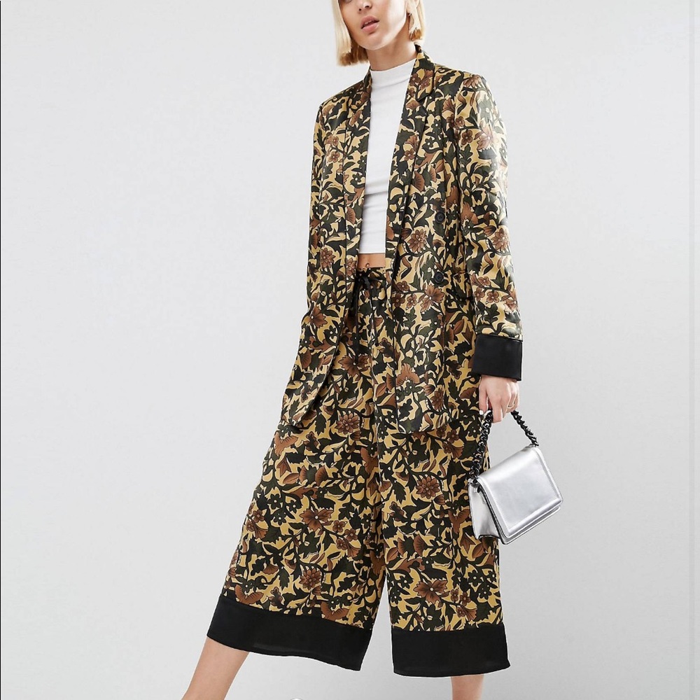 ASOS floral pajama culotte pants